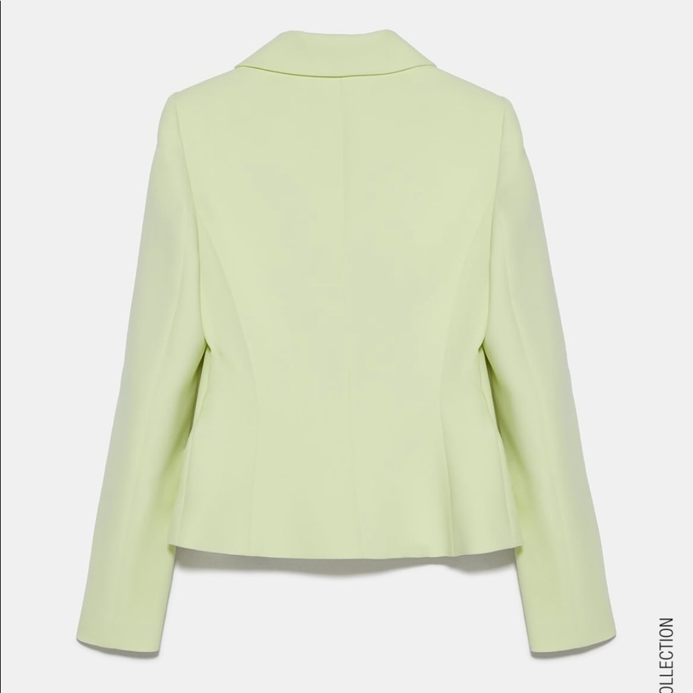 Zara small lime blazer with gold buttons - Picture 6 of 9